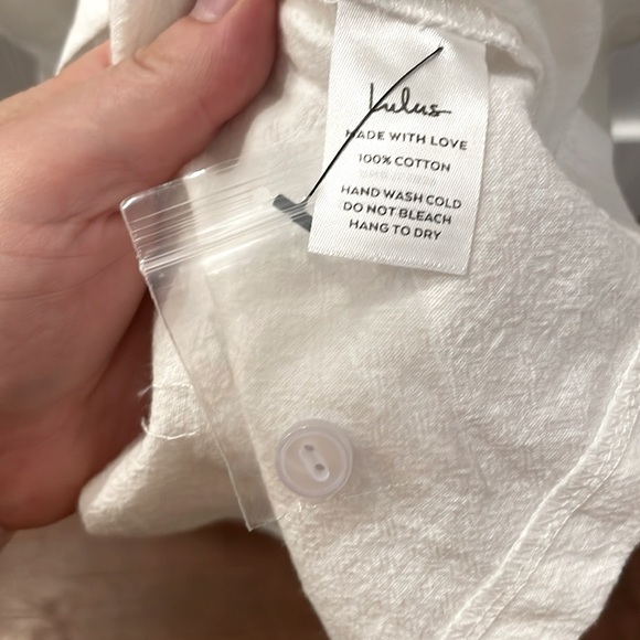 NWT - Lulu’s white button-up short sleeve midi dress - size large - Picture 10 of 11